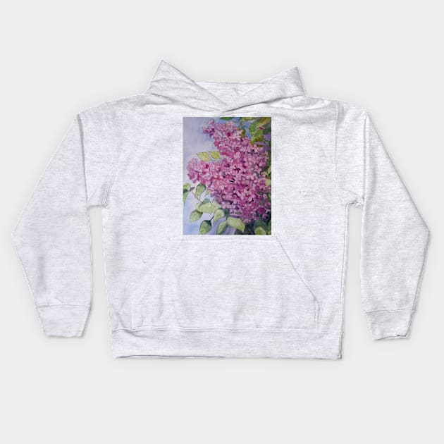 Lilacs watercolour painting Kids Hoodie by esvb